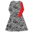 Load image into Gallery viewer, All-over print long sleeve midi dress