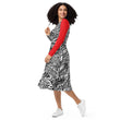 Load image into Gallery viewer, All-over print long sleeve midi dress