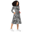 Load image into Gallery viewer, All-over print long sleeve midi dress